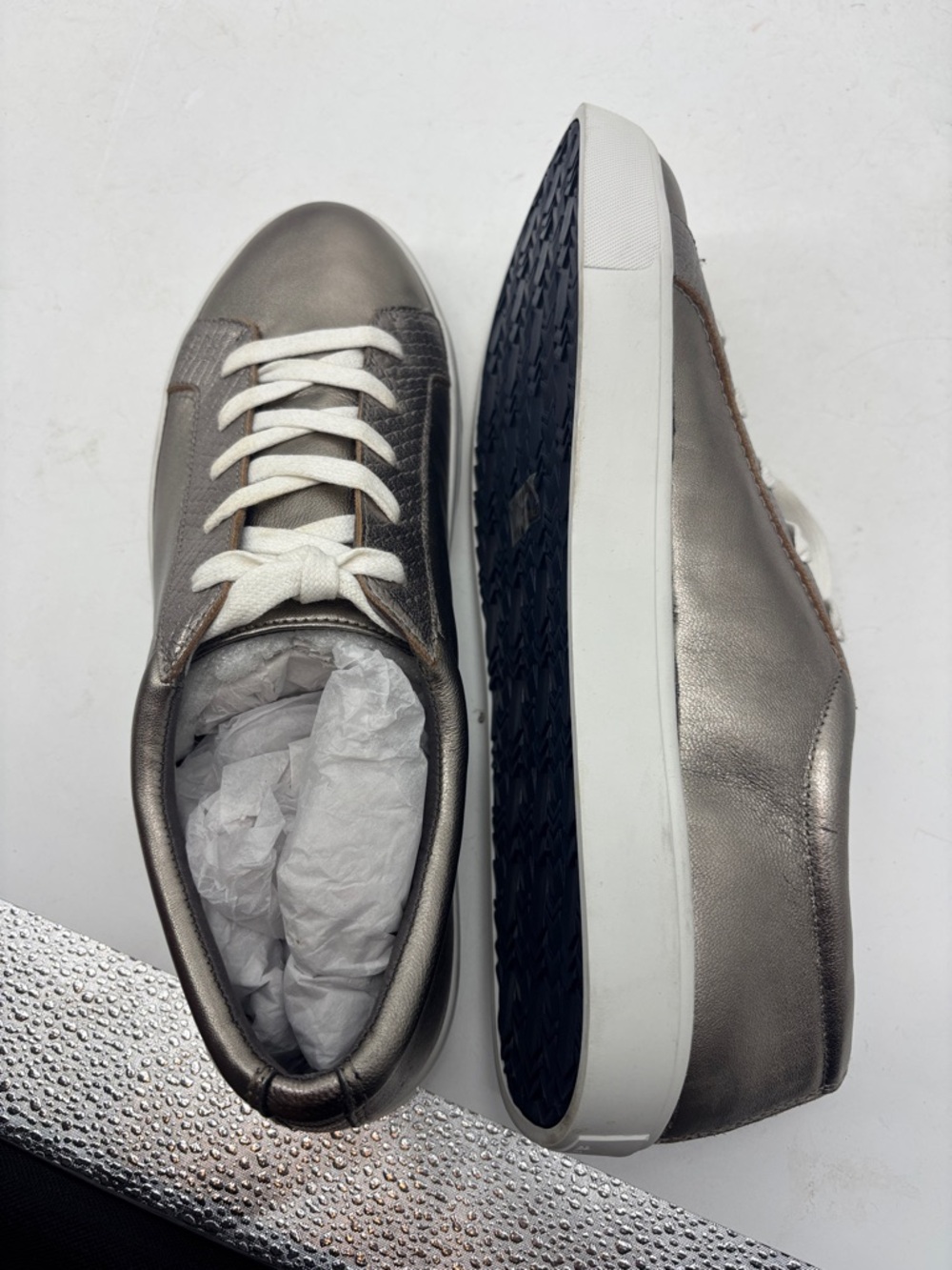 REVITALIGN Metallic Silver Low-Top Sneakers